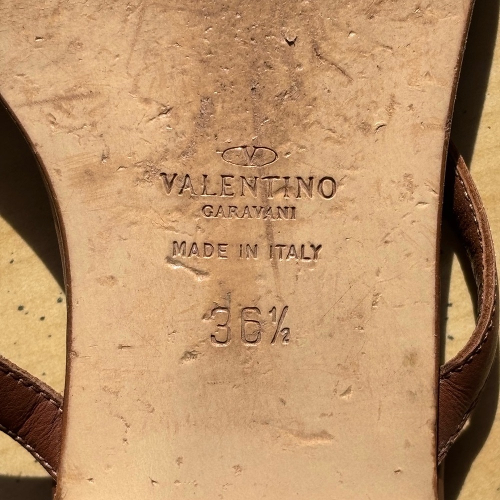 Valentino Garavani Red Coral Embellished Leather Sandals - Size 36.5/US Size 6.5 - Picture 2 of 10
